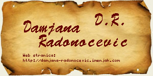 Damjana Radonoćević vizit kartica